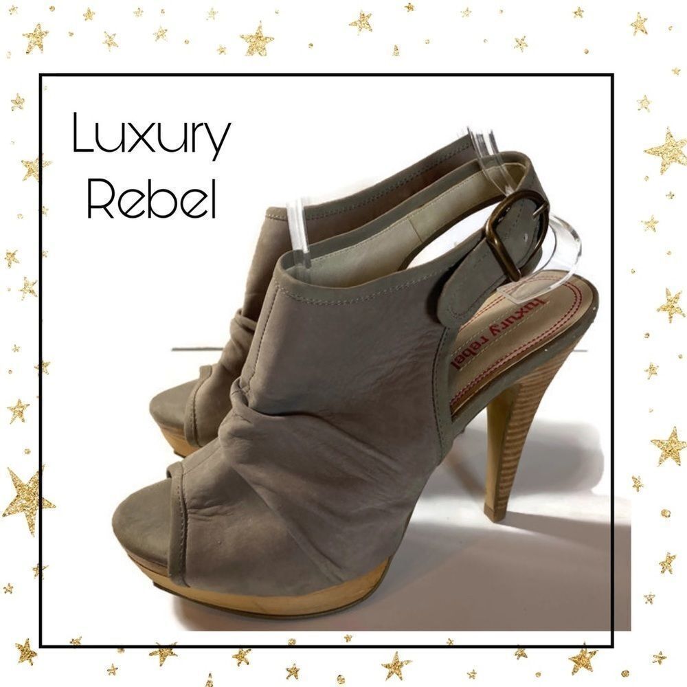 Luxury Rebel Grey Platform Heels 7.5  37.5